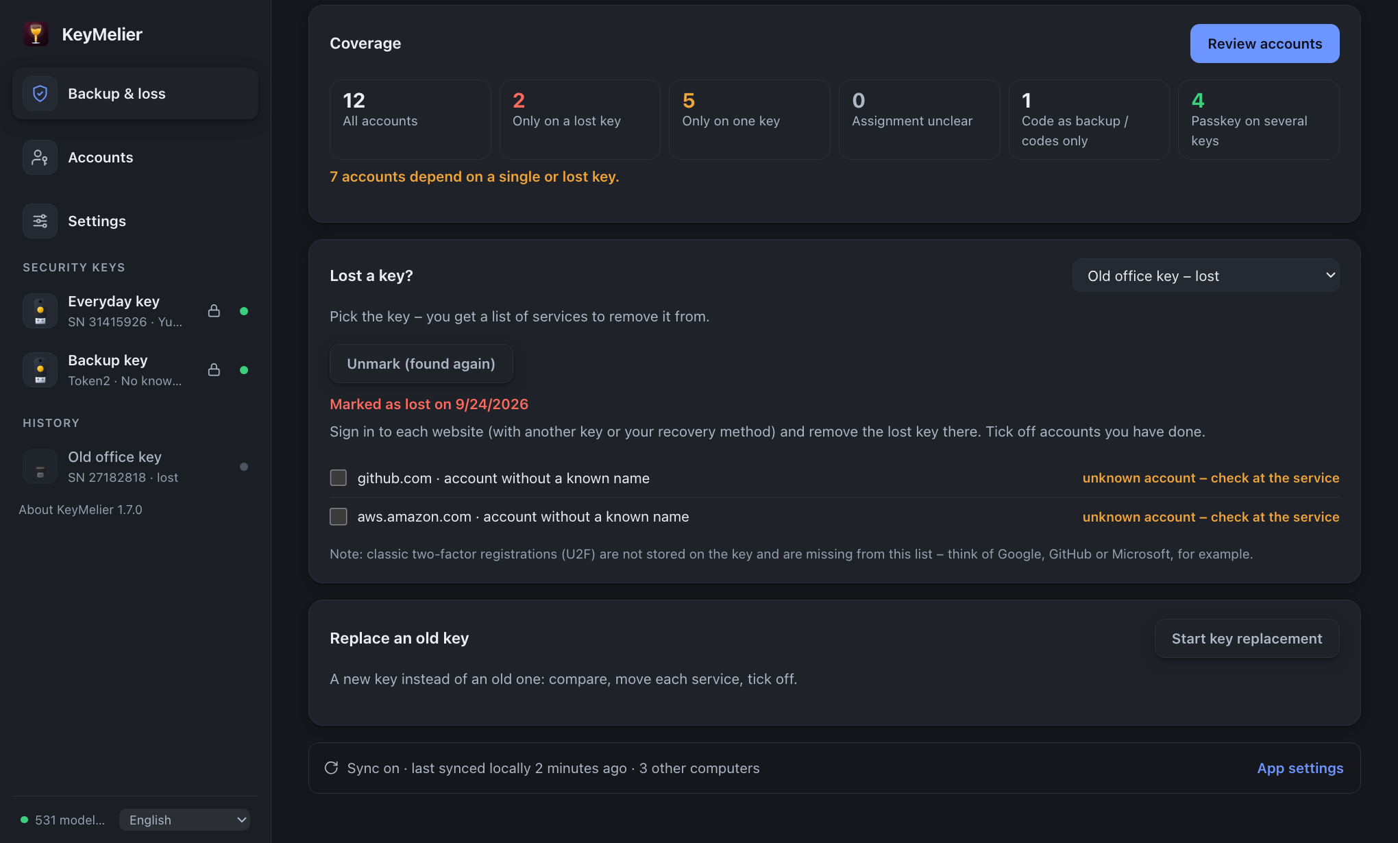 Lost-key assistant